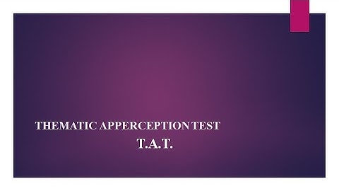 THEMATIC APPERCEPTION TEST #TAT #projectivetest #personalityassessment