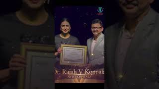 Winner of Icon in vascular and interventional radiology by TOI in 2022 - Dr Rajah V Koppala