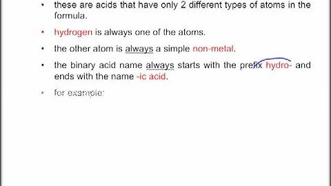 Formulas Lesson 8: Binary Acids Nomenclature