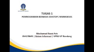 TUGAS 1 | PEMROGRAMAN BERBASIS DEKSTOP | Aplikasi Restoran Menggunakan Java