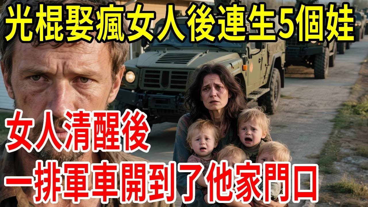 光棍娶瘋女人後連生5個娃，女人清醒後，一排軍車開到了他家門口#原創#情感