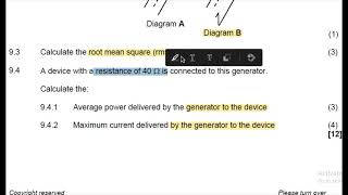 Electrodynamics Grade 12 | Exam question