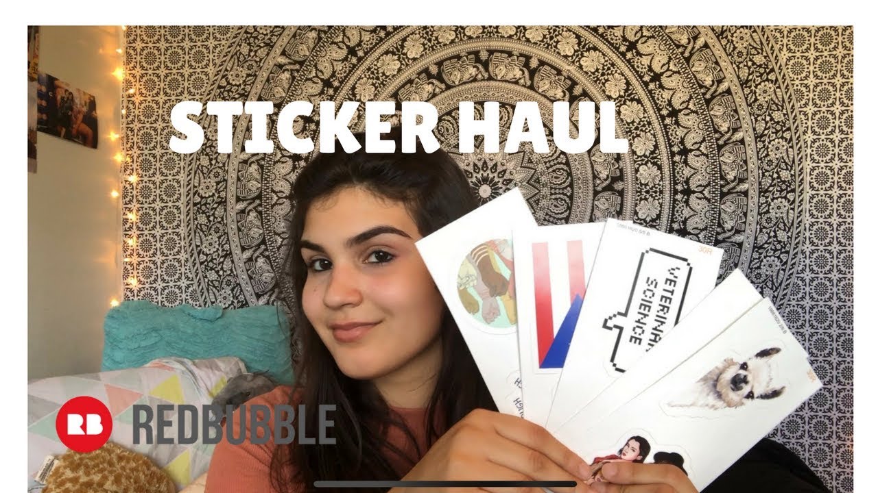 Redbubble Haul Laptop Stickers Unboxing Youtube