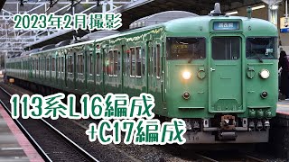 【京都の国鉄型】近ｷﾄ113系8連(L16編成+C17編成) 山科駅発車シーン