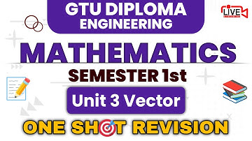 GTU Diploma Exam 2025 | One Shot Revision | Unit 3 Vector | MCQ | IMP Question 2025 | PYQ