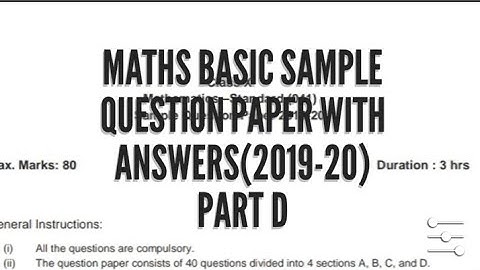 CBSE Class 10 Maths sample question paper with answers(2019-20)||Part D||