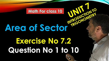 Mathematics class 10 Exercise 7.2 Question No 4 to 10 || Area of Sector of and Arc of Circle