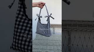 Download Lagu Black and White Gingham Checkered Handmade Hobo Bag Fall\u0026Winter Gift #gingham #zipperbag #hobobag MP3