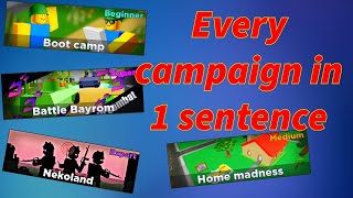 Every Campaign In 1 Sentence Noobs In Combat Roblox