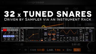32 Tuned Snares in Sampler via an Instrument Rack