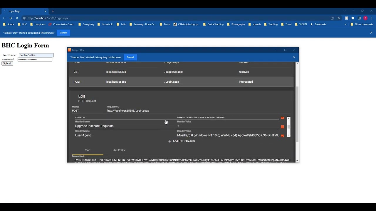 Intercept with Tamper Dev Example YouTube