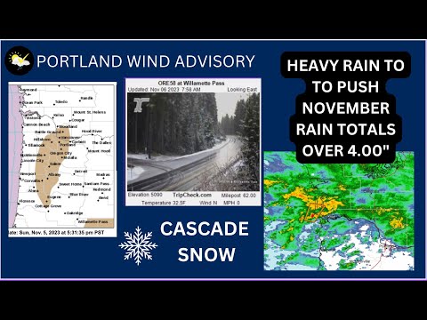 Portland, Pacific Northwest Wind Advisory, Thunderstorms, Heavy Rain Totals