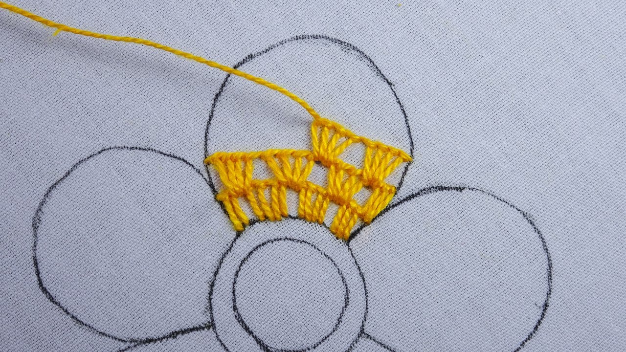 hand embroidery buttonhole stitch amazing variation flower design with easy following clear tutorial