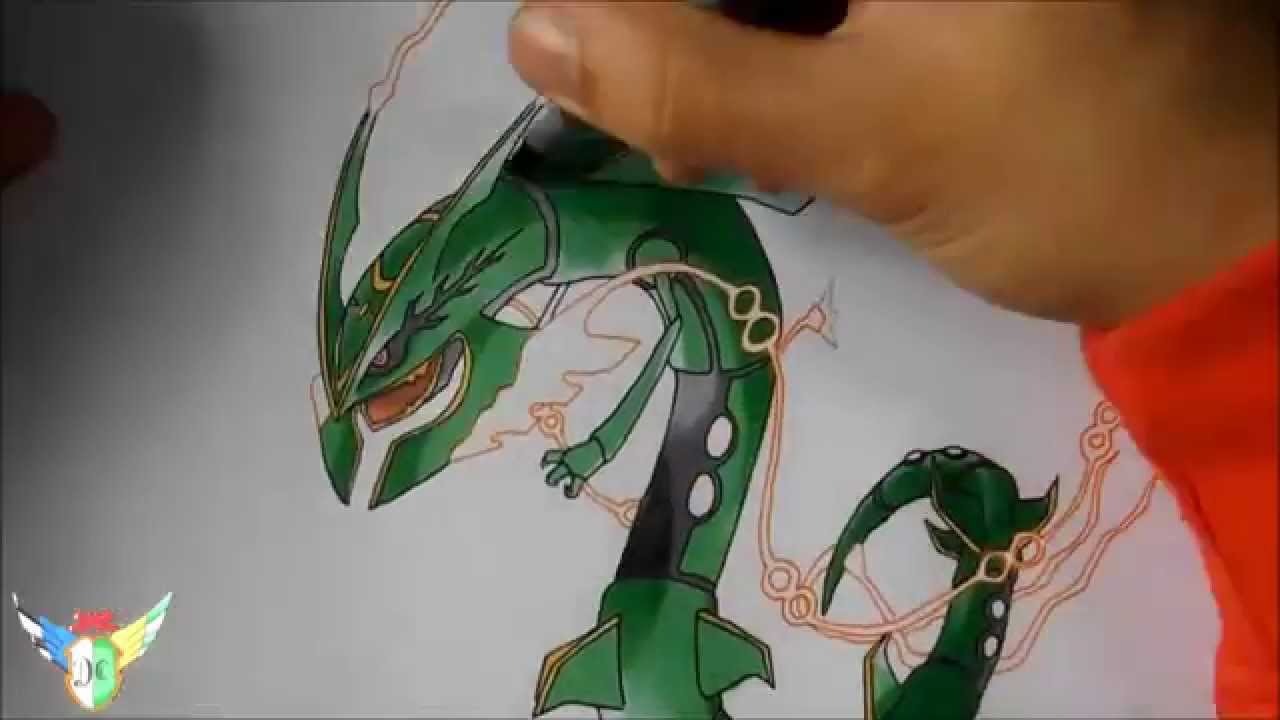 Copic speed draw Mega Rayquaza メガレックウザ - YouTube