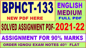 bphct 133 solved assignment 2021-22 / bphct 133 solved assignment in English / ignou bphct 133 part