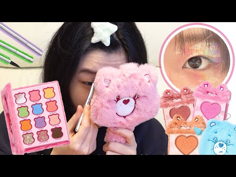 【挑戰】又翻車了!? 妞妞能畫出仙氣彩虹妝嗎? Care Bear SHEGLAM彩妝組[NyoNyoTV妞妞TV]