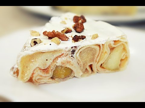 Видео рецепт Блинный торт со сметанным кремом