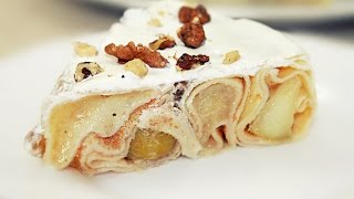 Самый простой Торт из Блинов с яблоками и бананами Самый простой Торт из Блинов с яблоками и бананами