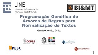 Programação Genética para Normalização de Texto (Aula 21) BI&MT   Curso PESC 2020