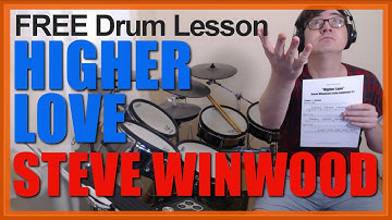 ★ Higher Love (Steve Winwood) ★ FREE Video Drum Lesson | How To Play INTRO BEAT (John Robinson Jr.)