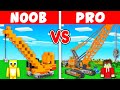 Minecraft NOOB vs PRO: CRANE HOUSE BUILD CHALLENGE in Minecraft