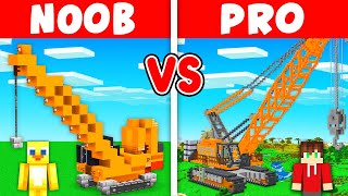 Minecraft NOOB vs PRO: CRANE HOUSE BUILD CHALLENGE in Minecraft