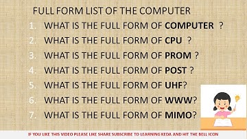 100 Most Commonly used Computer Full Form, Computer Full Form, Abbreviations,full form,Learning keda