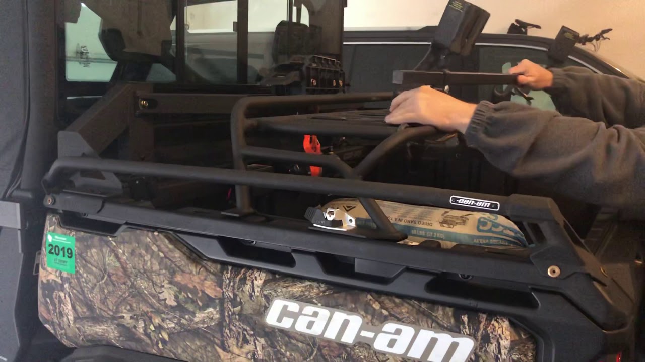 Can am defender LinQ cargo rack, LinQ basket accessory - YouTube