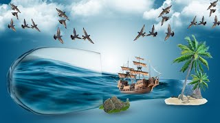 #New Photo Manipulation in Photoshop | Sea in Glass Photo Manipulation | Photoshop Tutorials