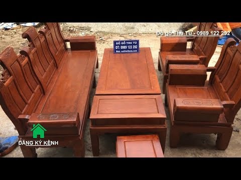 Video Bộ bàn ghế gỗ hương đá, kiểu cuốn thư 6 món cực đẹp. - youtube