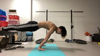Day 24: Straddle half lay planche press