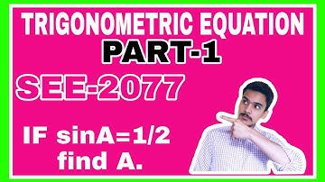 Trigonometric equation || PART-1 || Trigonometry Online Class 2077 || SEE Online Class