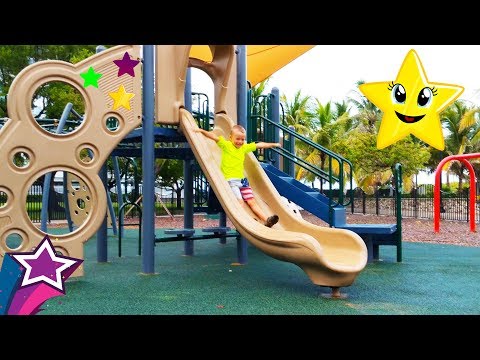 Amazing FUN SLIDES at Kids Playground in Miami and Best Nursery Rhymes Songs For Children