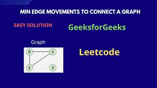 Min Edge Movements to Connect a Graph || GeeksForGeeks || POTD - 8 Aug || DSA