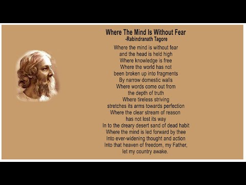 Where the mind is without fear|Rabindranath Tagore|English Poetry recitation