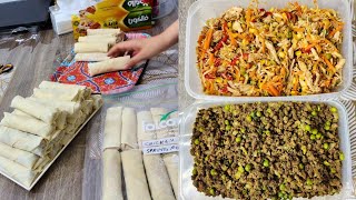 Ramadan Freezer Prep Ep 10🌙Qeema Samosa - Spring Rolls😍 Make and Freeze