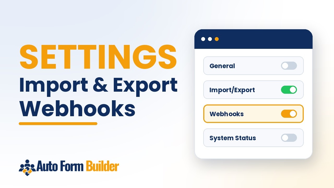 WordPress Form Plugin Settings: Import, Export & Webhooks - YouTube