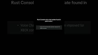 Rust Console voice chat update found in patch notes…#shorts #rust #rustconsole