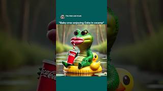 Croc Drinking Coke Cola