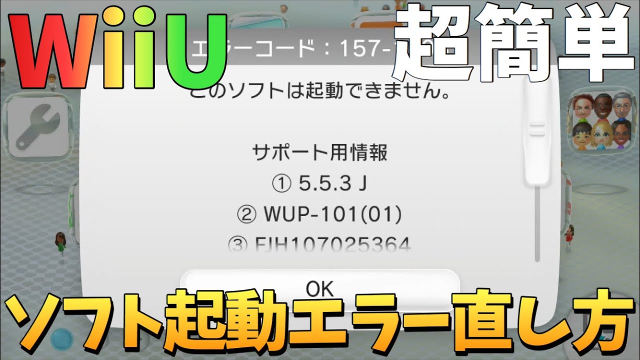 Wiiu ソフトの起動エラーの直し方 更新データ消す必要なし 超簡単 Youtube