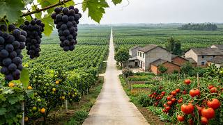 I Found A Hidden Village In China Chengdu! Endless Vineyards & Orange Groves, Zero Tourists 4K Walk