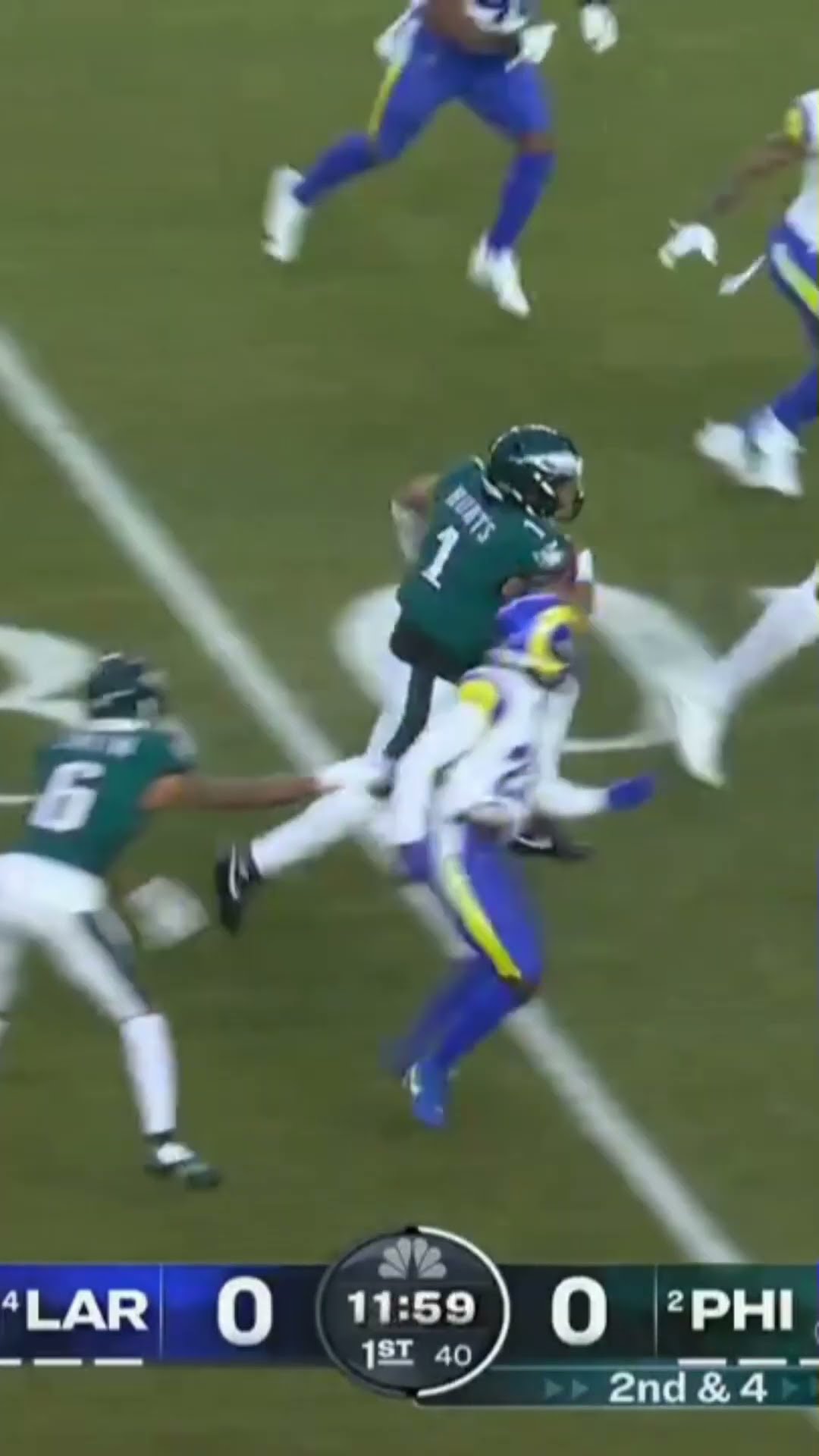 Jalen Hurts HOUSE CALL to start the game, Birds up 6-0! ?? Eagles vs Rams Divsional Round Highlights