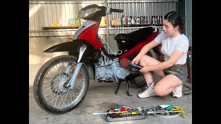Genius Girls Challenge Completely Restore A Clic Yamaha Jupiterv Into A New Bike