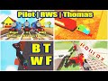 All 3 thomas trains go together  pilot thomas rws thomas  thomas  blue train with friends  btwf