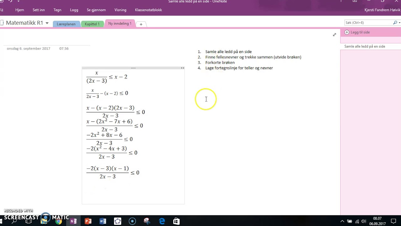 Hvordan løse  en rasjonal ulikhet