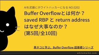 Buffer Overflowとは何か?saved RBP と return address はなぜ大事なのか?(第5回/全10回)
