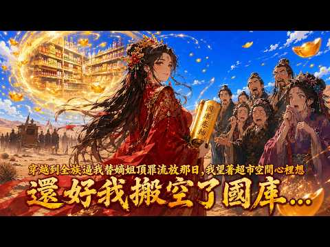 【全集】穿越到全族逼我替嫡姐頂罪流放那日，我望著超市空間心裡想：還好我搬空了國庫...#穿越 #古代 #爽文 #輕鬆搞笑#復仇