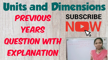 Units and Dimensions||ECET previous questions with explanation