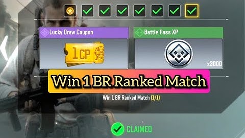 Call Of Duty Mobile Win 1 BR Ranked Match Task Complete