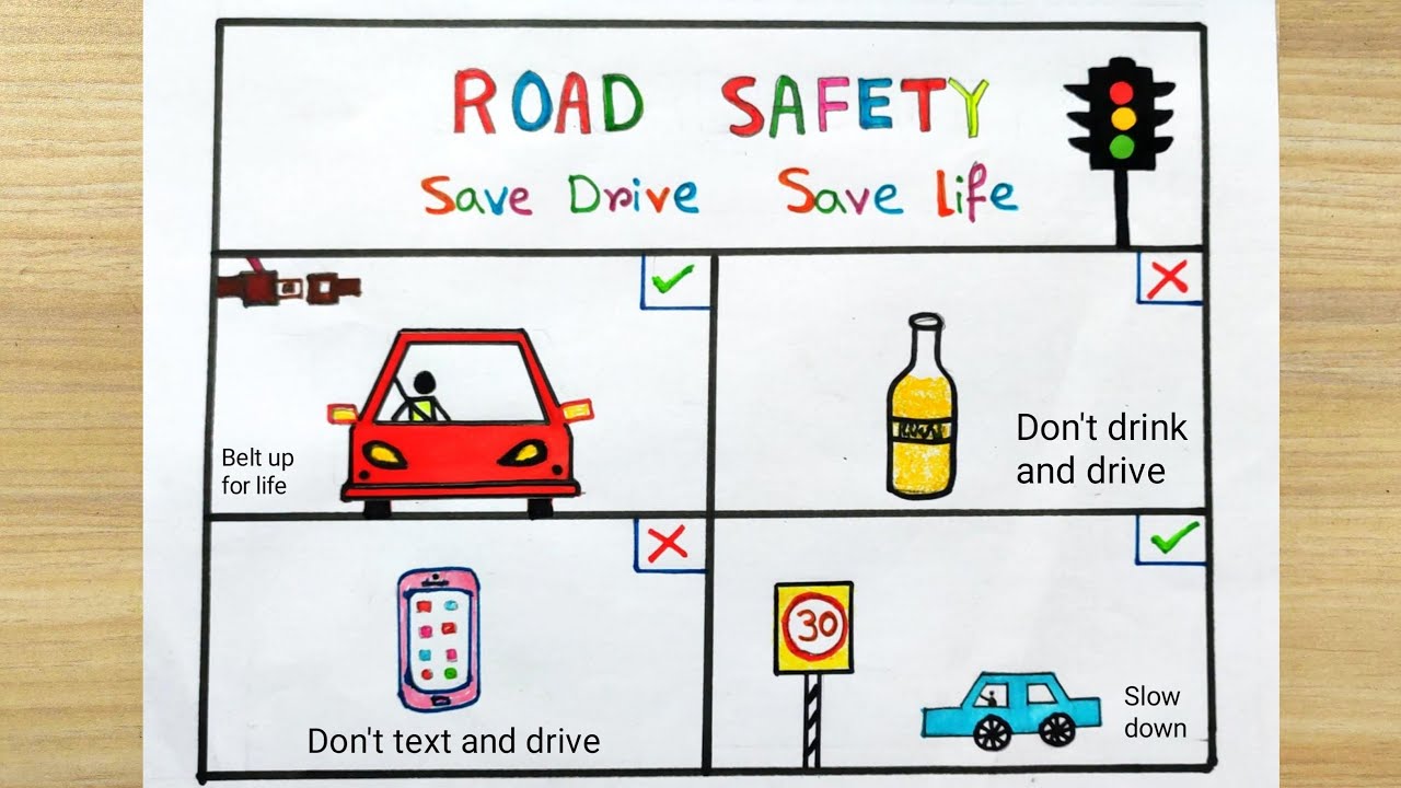 Road safety poster ( Don't drink and drive ) Drawing | Road safety poster, Safety  posters, Dont drink and drive